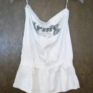 Michele White Camisole with Gray Design